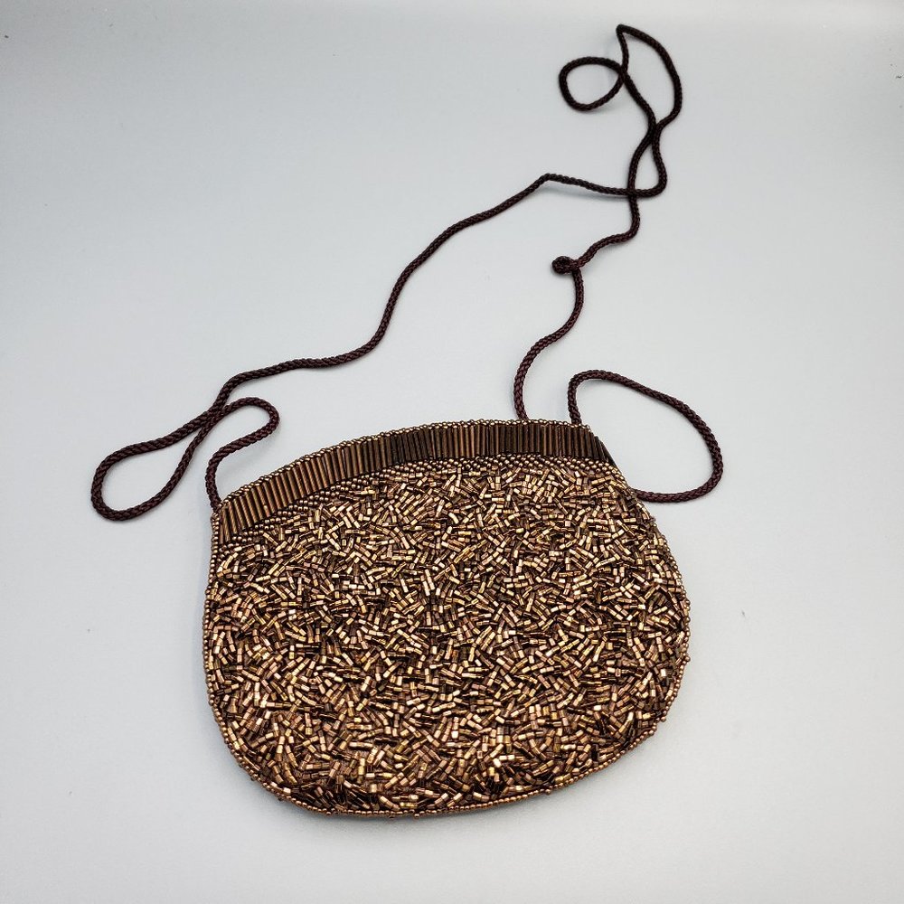 ADG Fashion Imports Small Bronze Beaded Bag